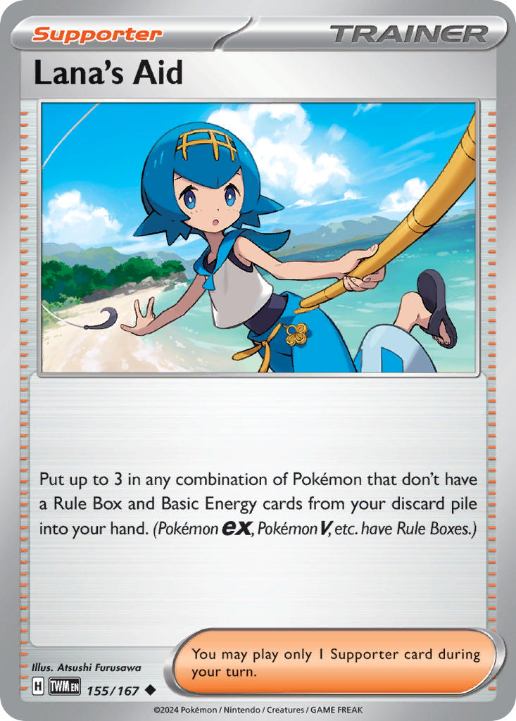 Lana’s Aid Reverse Holo – 155/167 Twilight Masquerade Pokemon Trading Card