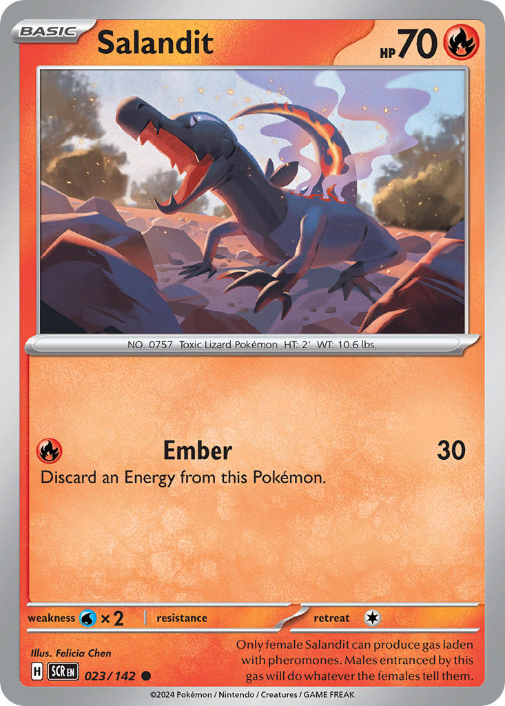 Salandit – 023/142 Stellar Crown Pokemon Trading Card
