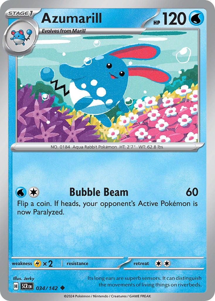 Azumarill – 034/142 Stellar Crown Pokemon Trading Card