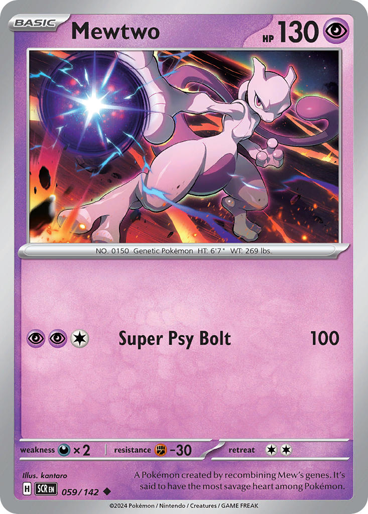 Mewtwo - Stellar Crown Pokemon Trading Card