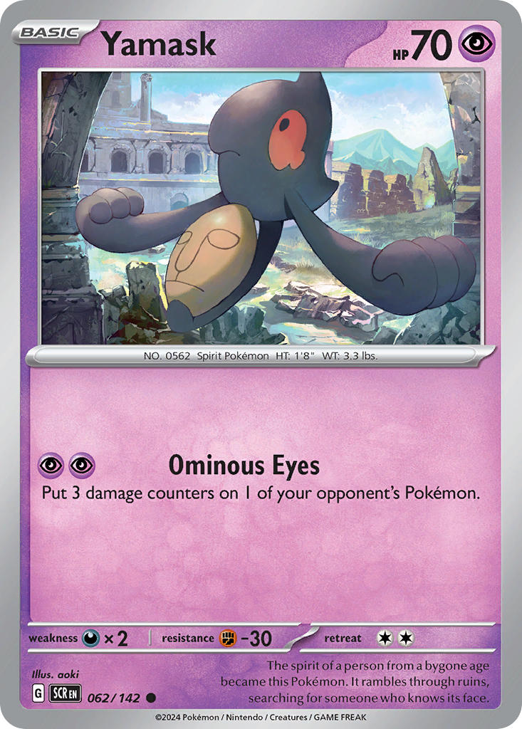 Yamask Reverse Holo - Stellar Crown Pokemon Trading Card