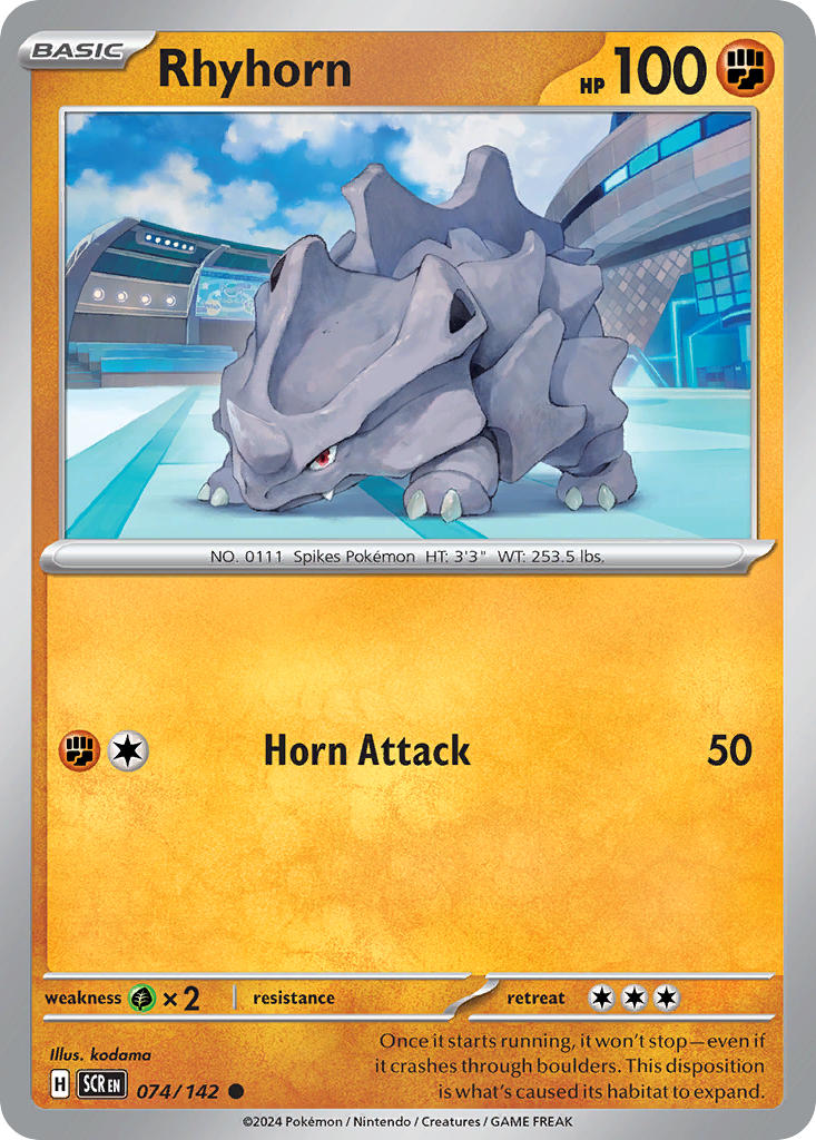 Rhyhorn - Stellar Crown Pokemon Trading Card