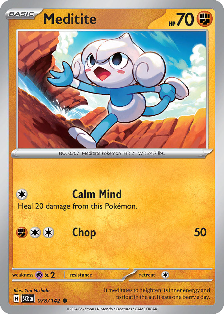 Meditite - Stellar Crown Pokemon Trading Card