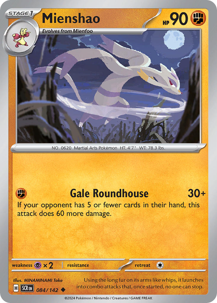 Mienshao Reverse Holo - Stellar Crown Pokemon Trading Card