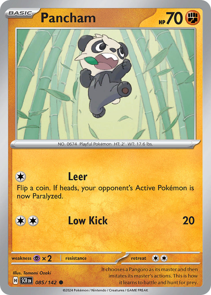 Pancham - Stellar Crown Pokemon Trading Card