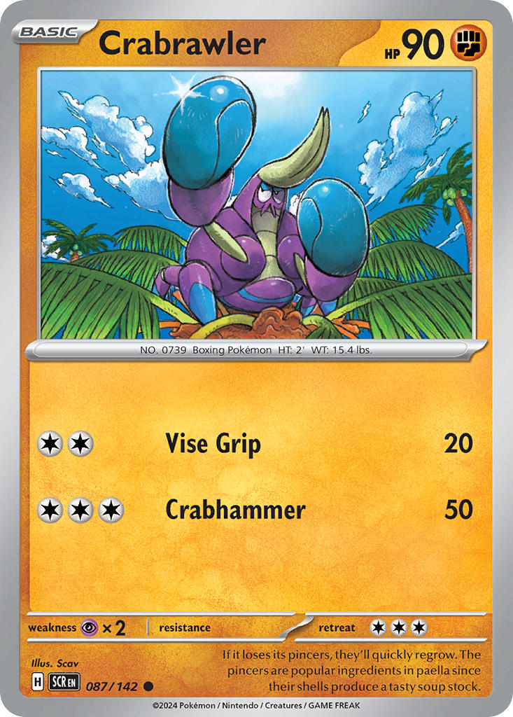 Crabrawler – 087/142 Stellar Crown Pokemon Trading Card