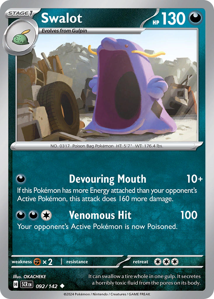 Swalot Reverse Holo - Stellar Crown Pokemon Trading Card