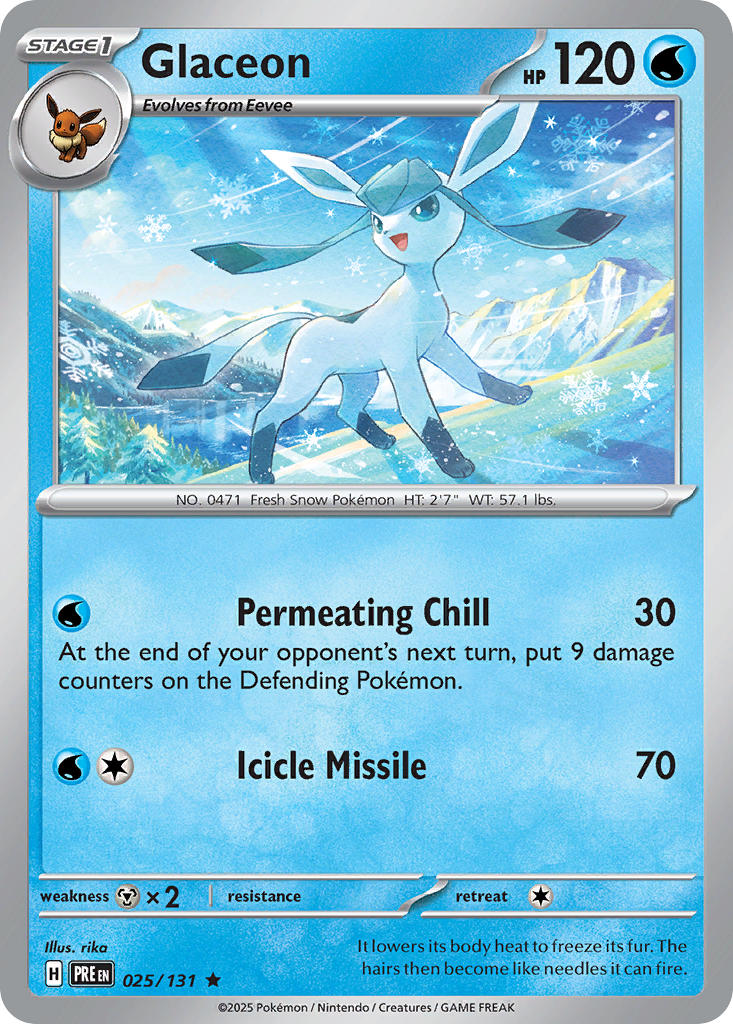 Glaceon – 025/131 Prismatic Evolutions Pokemon Trading Card
