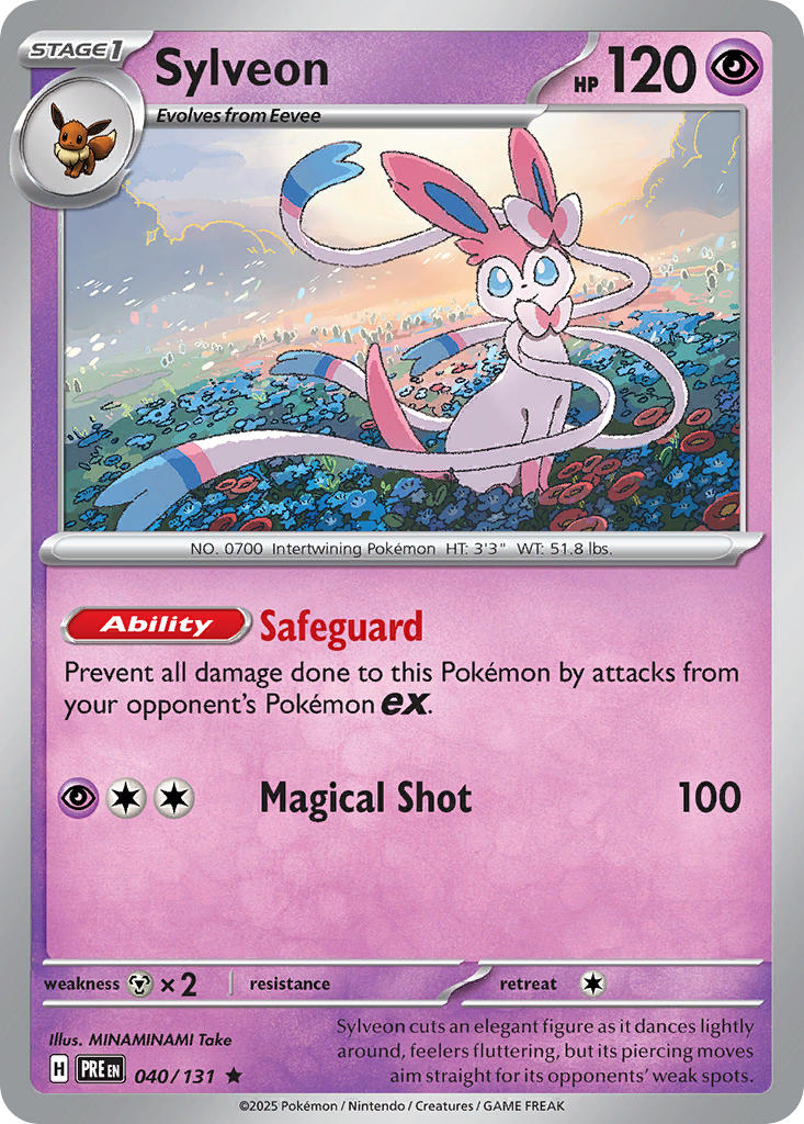 Sylveon Reverse Holo - Prismatic Evolutions Pokemon Trading Card