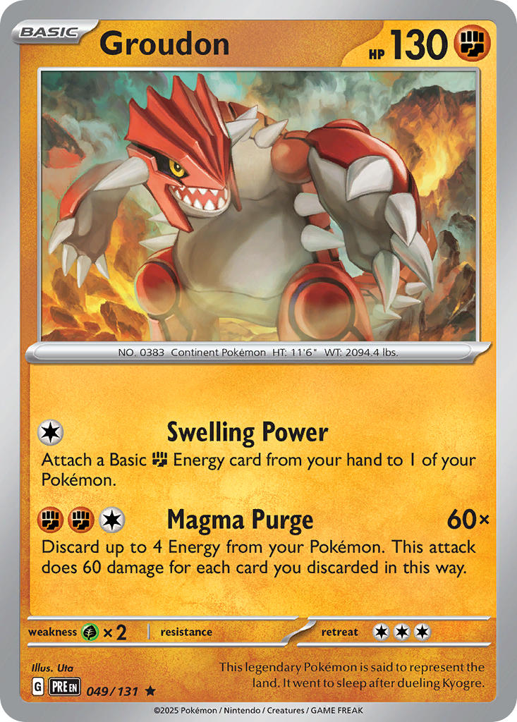 Groudon Poke Ball Reverse Holo - Prismatic Evolutions Pokemon Trading Card