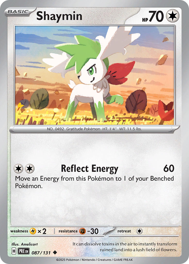 Shaymin Reverse Holo - Prismatic Evolutions Pokemon Trading Card