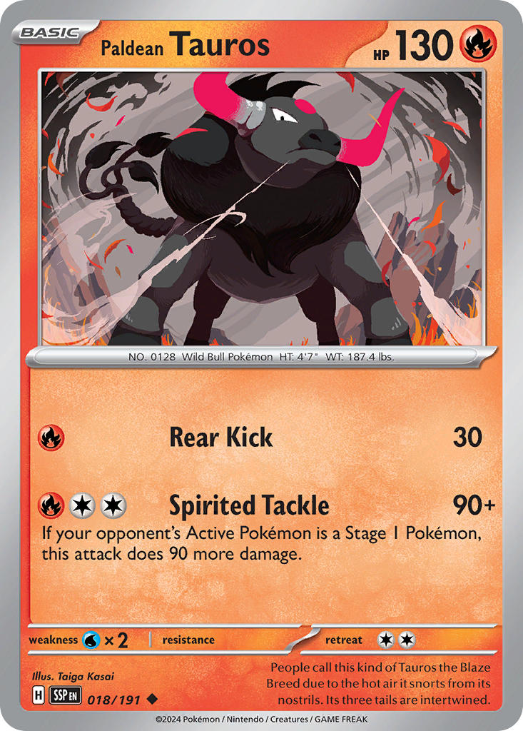 Paldean Tauros - Surging Sparks Pokemon Trading Card