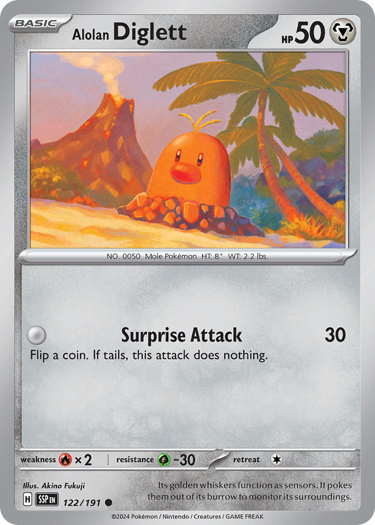 Alolan Diglett - Surging Sparks Pokemon Trading Card