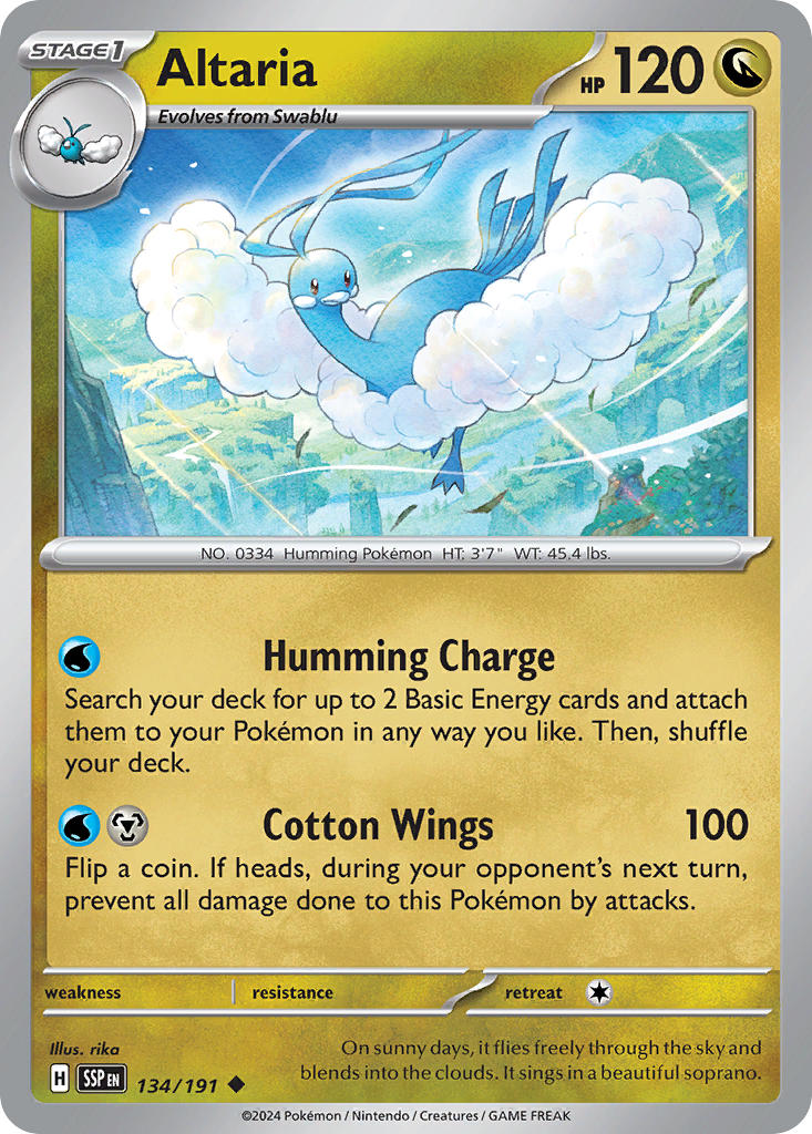 Altaria – 134/191 Surging Sparks Pokemon Trading Card