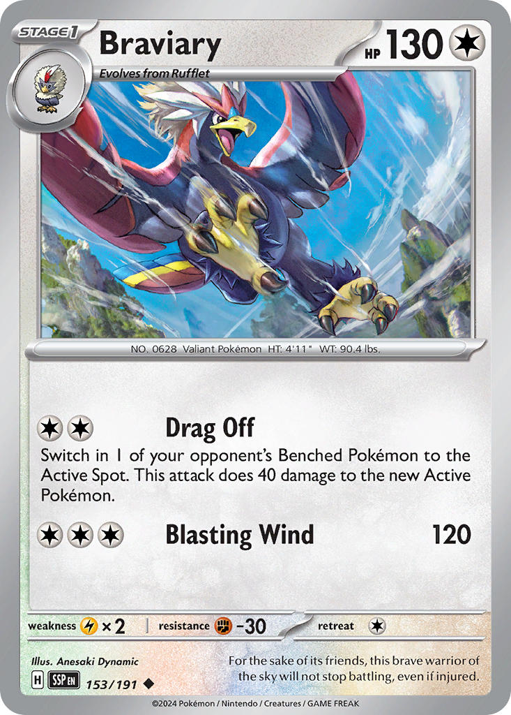 Braviary – 153/191 Surging Sparks Pokemon Trading Card