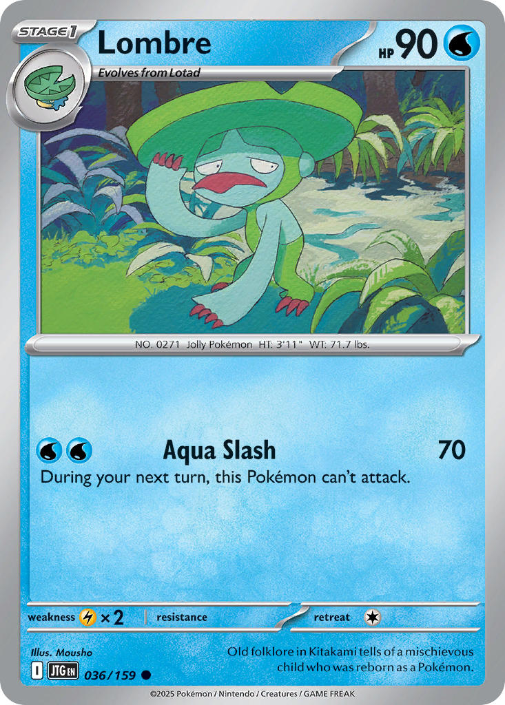 Lombre Reverse Holo - Journey Together Pokemon Trading Card