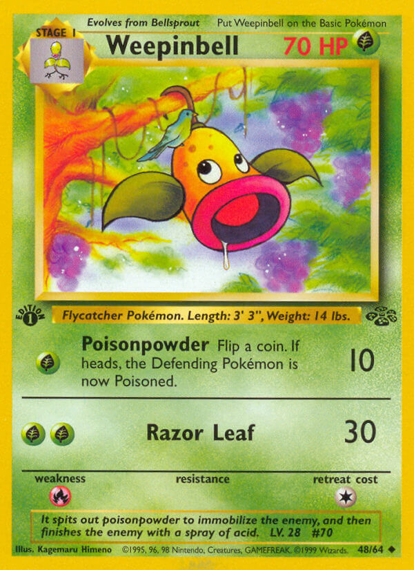 Weepinbell – 48/64 Jungle Pokemon Trading Card