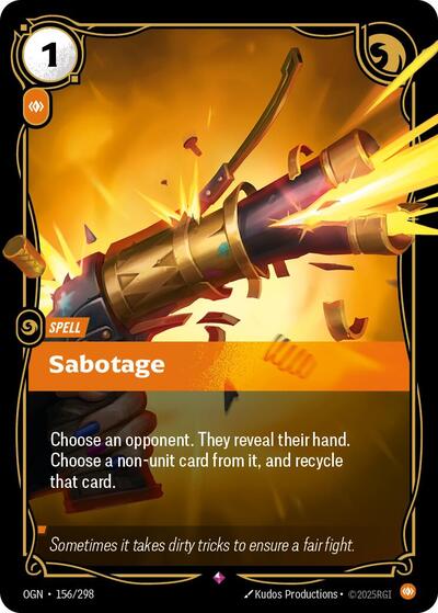 Sabotage - Origins Riftbound Trading Card