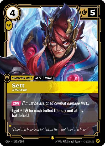 Sett - Kingpin (Alternate Art) – 240a/298 Origins Riftbound Trading Card