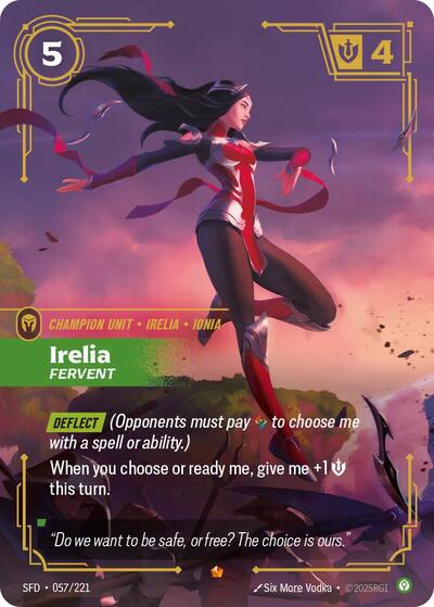 Irelia - Fervent - Spiritforged Riftbound Trading Card