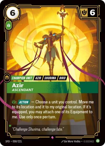 Azir - Ascendant - Spiritforged Riftbound Trading Card