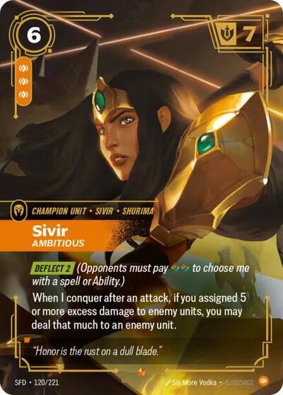 Sivir - Ambitious – 120/221 Spiritforged Riftbound Trading Card