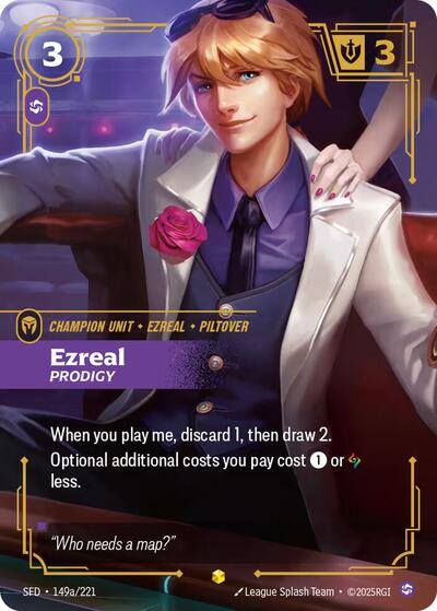Ezreal - Prodigy (Alternate Art) - Spiritforged Riftbound Trading Card