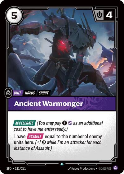 Ancient Warmonger - Spiritforged Riftbound Trading Card