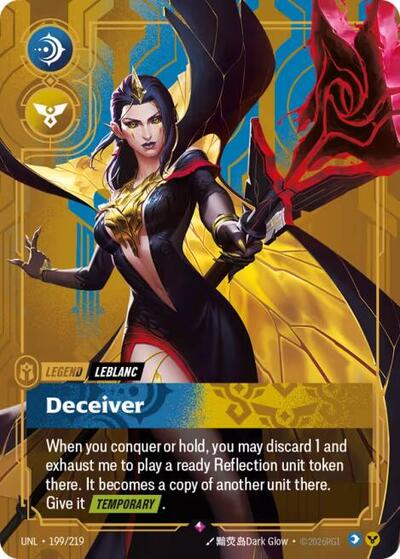 LeBlanc - Deceiver – 199/219 Unleashed Riftbound Trading Card