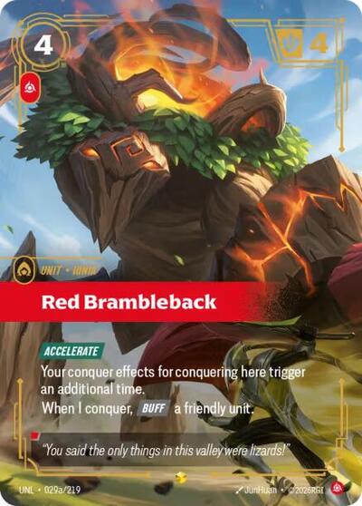 Red Brambleback (Alternate Art) - Unleashed Riftbound Trading Card