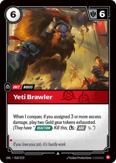 Yeti Brawler – 018/219 Unleashed Riftbound Trading Card