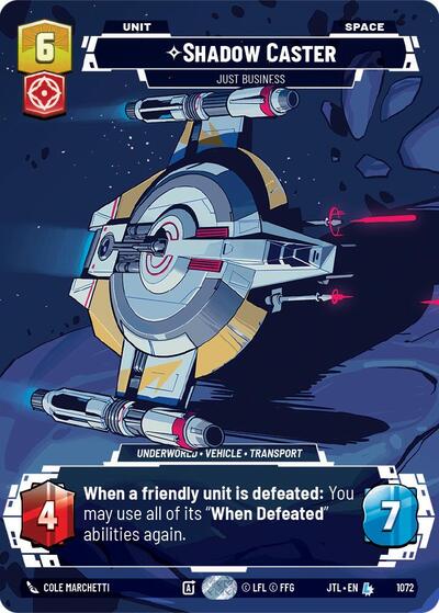 Shadow Caster - Just Business (Prestige Foil) - Jump to Lightspeed Star Wars Unlimited Trading Card