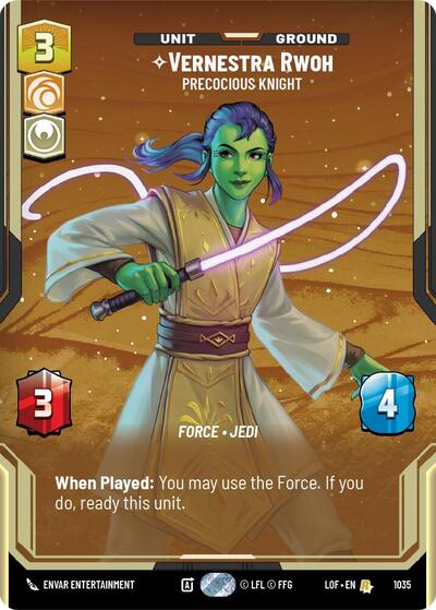 Vernestra Rwoh - Precocious Knight (Prestige) - Legends of the Force Star Wars Unlimited Trading Card