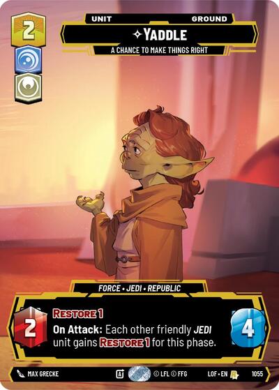 Yaddle - A Chance To Make Things Right (Prestige) - Legends of the Force Star Wars Unlimited Trading Card