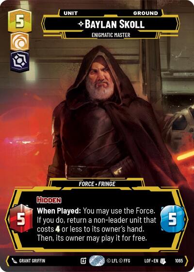 Baylan Skoll - Enigmatic Master (Prestige) - Legends of the Force Star Wars Unlimited Trading Card