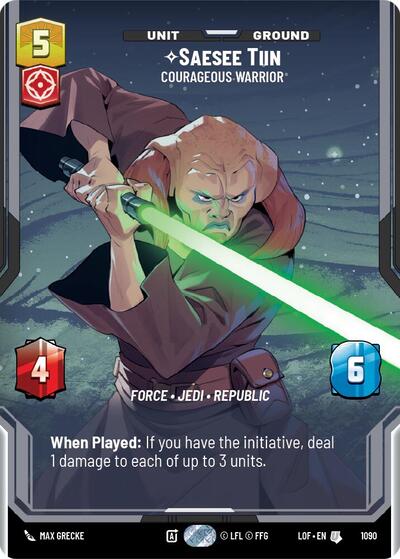 Saesee Tiin - Courageous Warrior (Prestige Foil) - Legends of the Force Star Wars Unlimited Trading Card