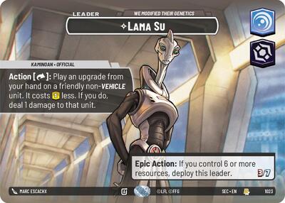 Lama Su - We Modified Their Genetics (Showcase) - Secrets of Power Star Wars Unlimited Trading Card