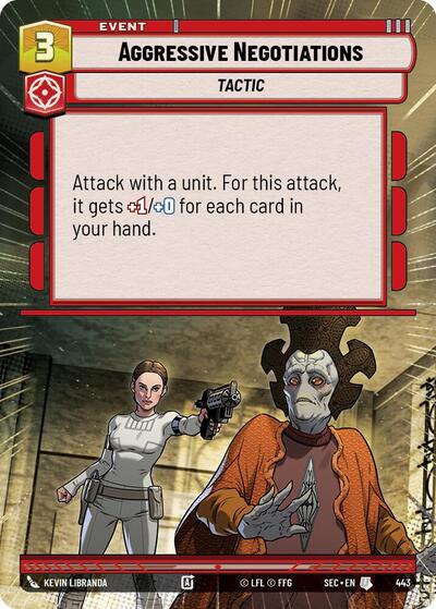Aggressive Negotiations (Hyperspace) - Secrets of Power Star Wars Unlimited Trading Card