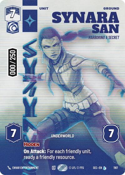 Synara San - Harboring a Secret (Serialized) - Secrets of Power Star Wars Unlimited Trading Card
