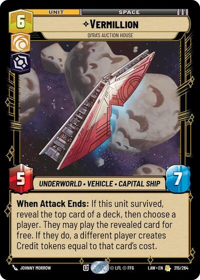 Vermillion - Qi'Ra's Auction House - A Lawless Time Star Wars Unlimited Trading Card