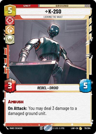 K-2S0 - Locking the Vault - A Lawless Time Star Wars Unlimited Trading Card