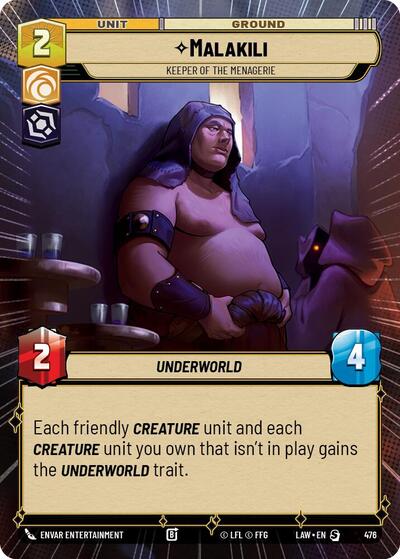 Malakili - Keeper of the Menagerie (Hyperspace) - A Lawless Time Star Wars Unlimited Trading Card
